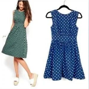 Emily and Fin Fit And Flare Rockabilly Retro Polka Dot Dress L